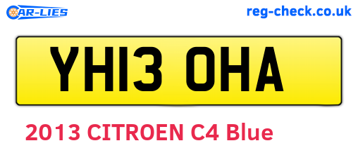 YH13OHA are the vehicle registration plates.