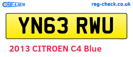 YN63RWU are the vehicle registration plates.
