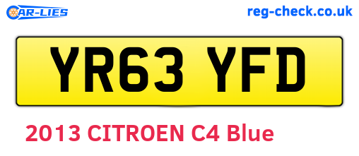 YR63YFD are the vehicle registration plates.