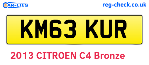 KM63KUR are the vehicle registration plates.