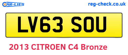 LV63SOU are the vehicle registration plates.