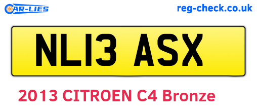 NL13ASX are the vehicle registration plates.
