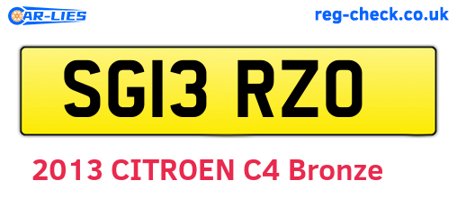 SG13RZO are the vehicle registration plates.