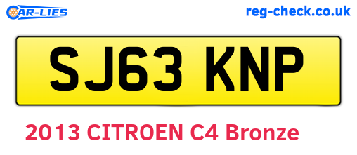 SJ63KNP are the vehicle registration plates.