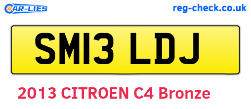 SM13LDJ are the vehicle registration plates.