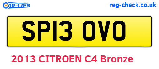 SP13OVO are the vehicle registration plates.