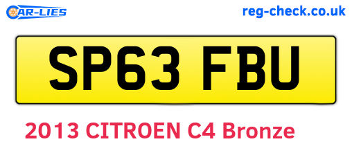 SP63FBU are the vehicle registration plates.