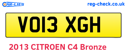 VO13XGH are the vehicle registration plates.