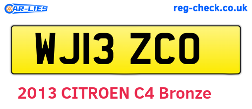 WJ13ZCO are the vehicle registration plates.