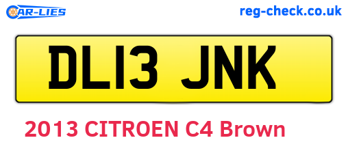 DL13JNK are the vehicle registration plates.