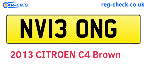 NV13ONG are the vehicle registration plates.