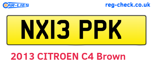 NX13PPK are the vehicle registration plates.