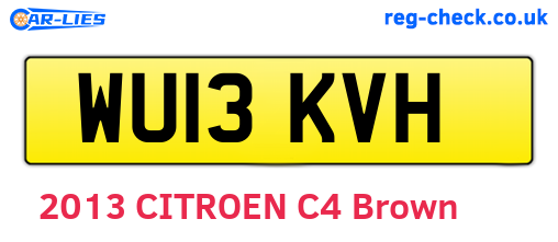 WU13KVH are the vehicle registration plates.