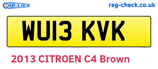 WU13KVK are the vehicle registration plates.