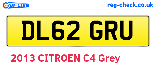 DL62GRU are the vehicle registration plates.