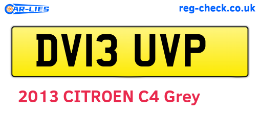 DV13UVP are the vehicle registration plates.