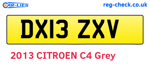 DX13ZXV are the vehicle registration plates.