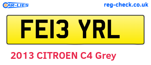 FE13YRL are the vehicle registration plates.