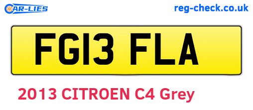FG13FLA are the vehicle registration plates.