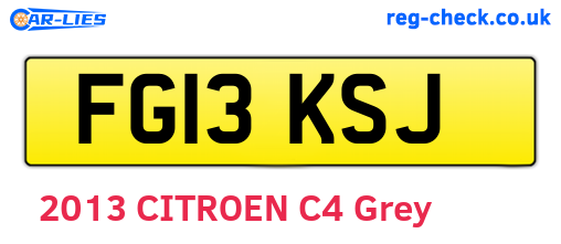 FG13KSJ are the vehicle registration plates.