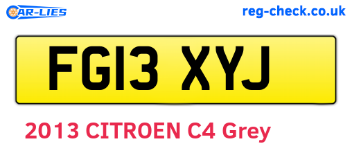 FG13XYJ are the vehicle registration plates.