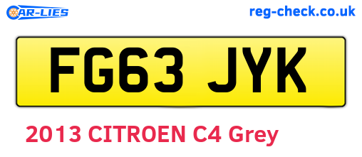 FG63JYK are the vehicle registration plates.