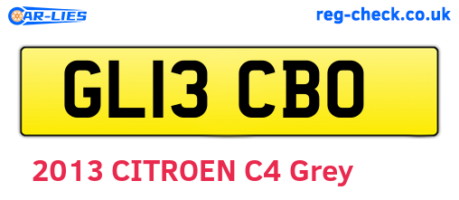 GL13CBO are the vehicle registration plates.
