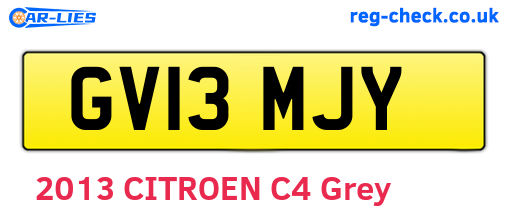 GV13MJY are the vehicle registration plates.