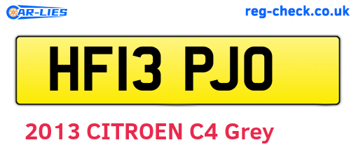 HF13PJO are the vehicle registration plates.