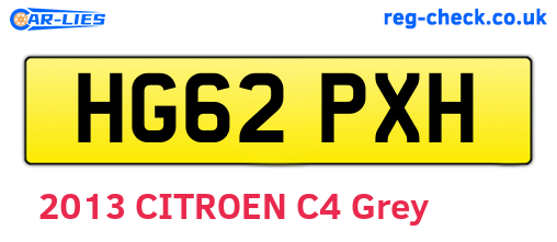HG62PXH are the vehicle registration plates.