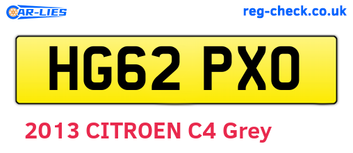HG62PXO are the vehicle registration plates.