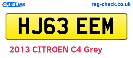 HJ63EEM are the vehicle registration plates.