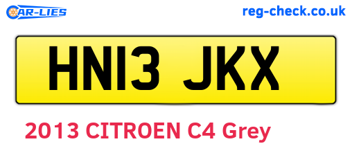 HN13JKX are the vehicle registration plates.