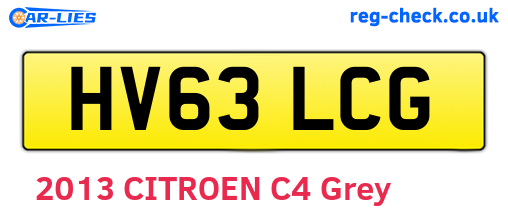 HV63LCG are the vehicle registration plates.