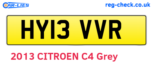 HY13VVR are the vehicle registration plates.