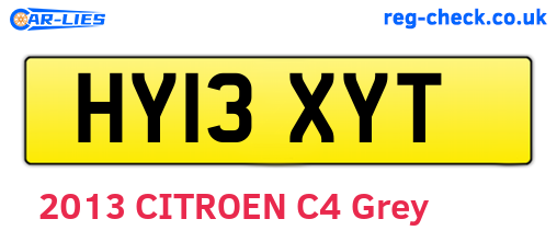 HY13XYT are the vehicle registration plates.