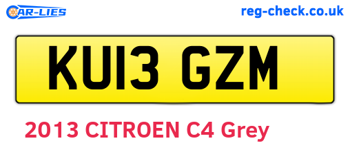 KU13GZM are the vehicle registration plates.