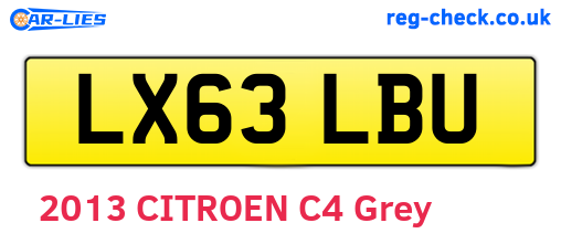 LX63LBU are the vehicle registration plates.