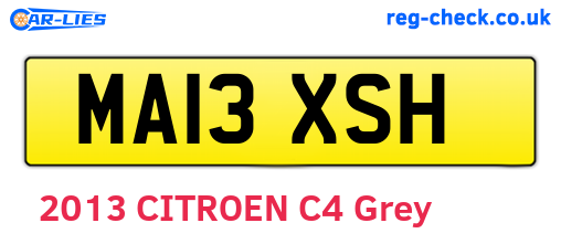 MA13XSH are the vehicle registration plates.