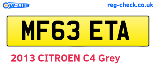 MF63ETA are the vehicle registration plates.