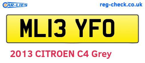 ML13YFO are the vehicle registration plates.