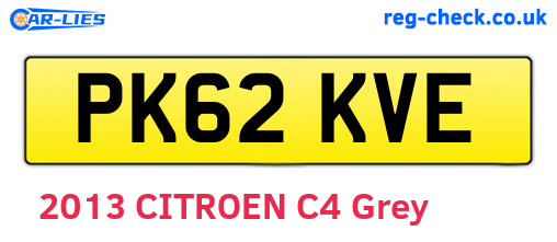 PK62KVE are the vehicle registration plates.