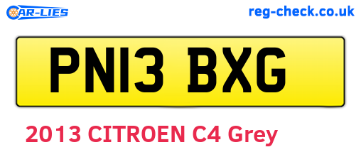 PN13BXG are the vehicle registration plates.