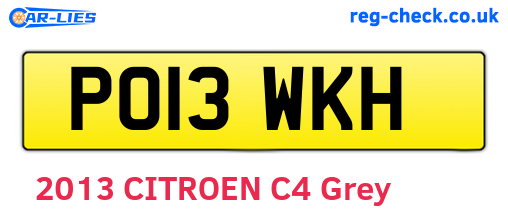 PO13WKH are the vehicle registration plates.