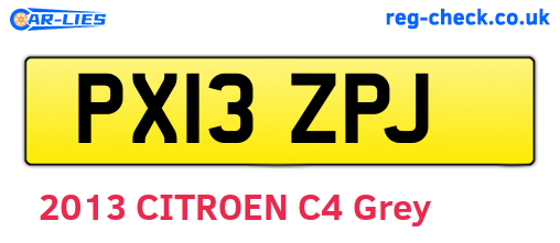 PX13ZPJ are the vehicle registration plates.
