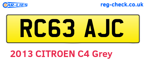 RC63AJC are the vehicle registration plates.
