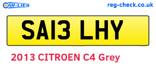 SA13LHY are the vehicle registration plates.