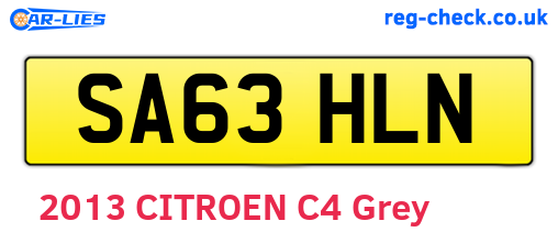 SA63HLN are the vehicle registration plates.