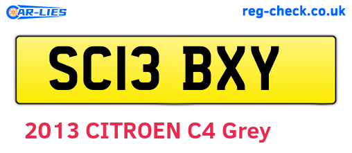 SC13BXY are the vehicle registration plates.