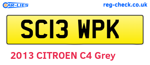 SC13WPK are the vehicle registration plates.